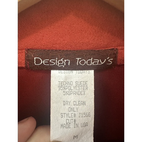 VTG Design Today's Rust Colored Jacket Blazer Womens M Techno Suede Big Button - Picture 5 of 6